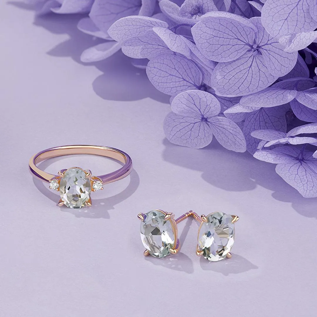 1.25ct TW Green Amethyst Ring in 9ct Yellow Gold