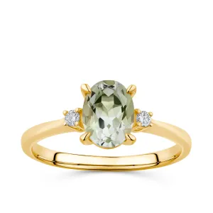 1.25ct TW Green Amethyst Ring in 9ct Yellow Gold