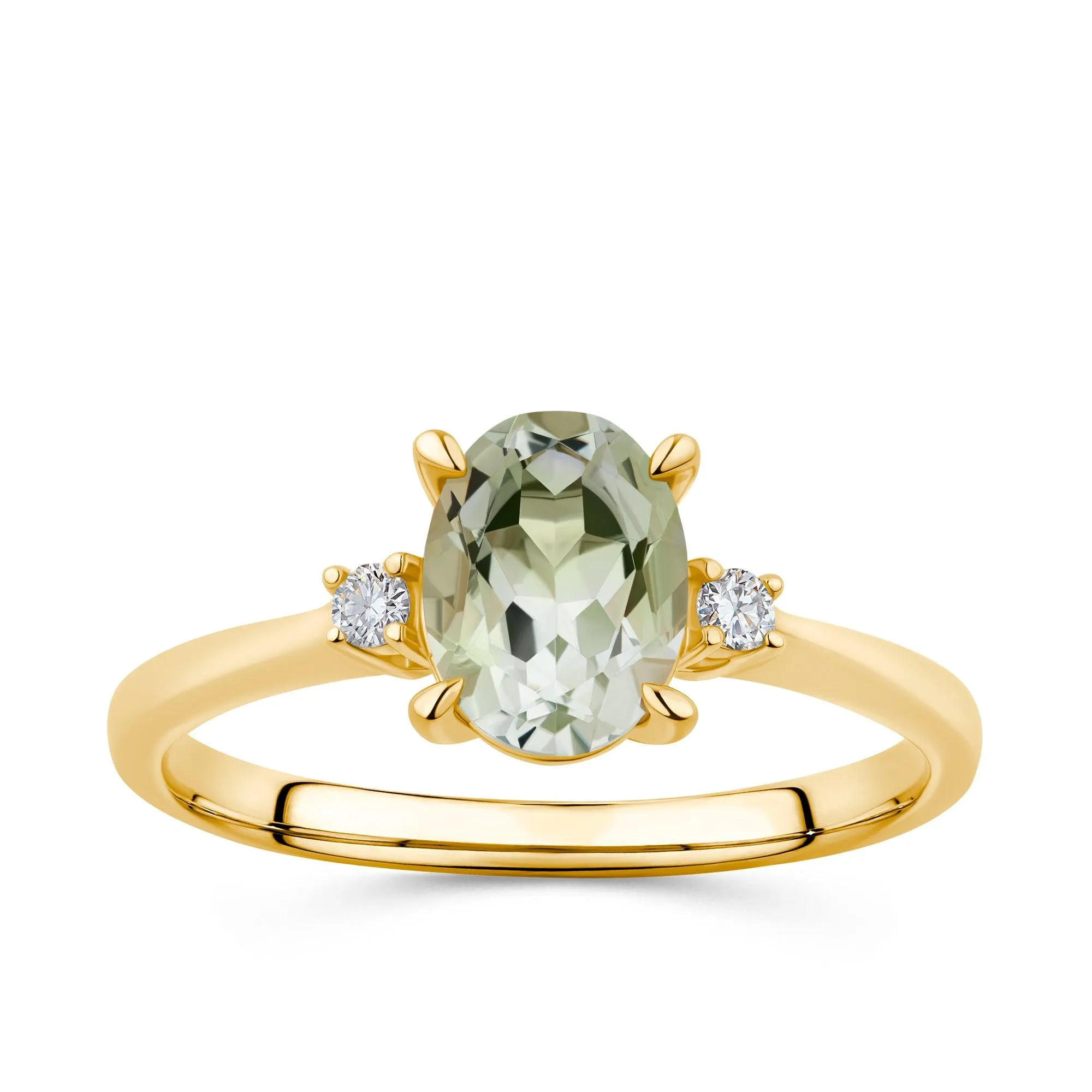 1.25ct TW Green Amethyst Ring in 9ct Yellow Gold