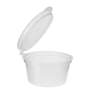 1oz Plastic Sauce Container With Lid - (2000 Pcs per case)