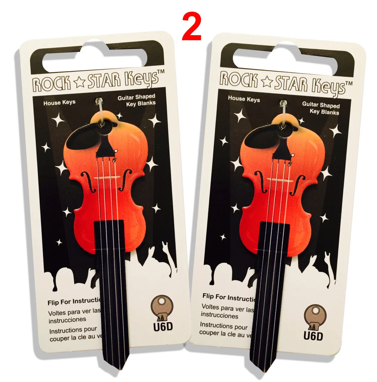 2 pcs. Violin Shaped Rock Star Keys