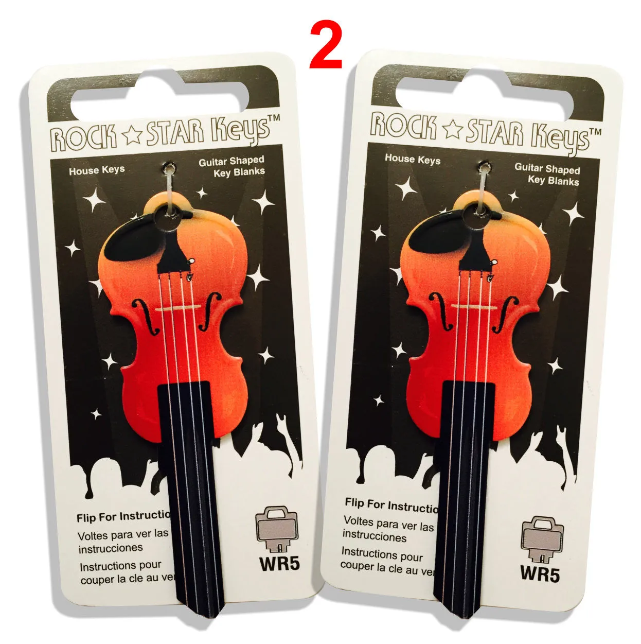 2 pcs. Violin Shaped Rock Star Keys