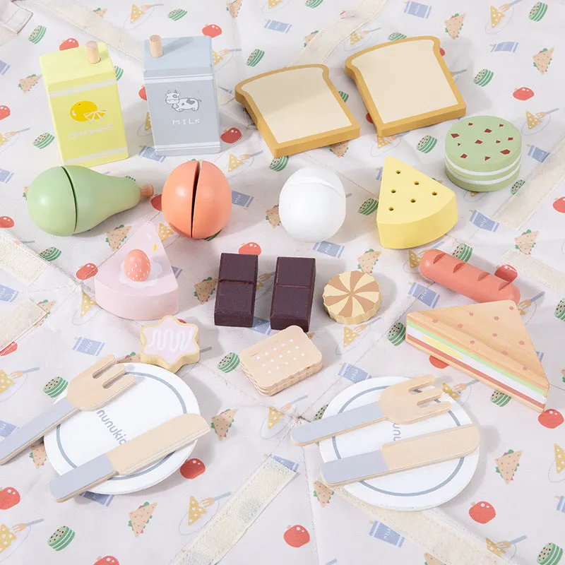24 Pcs Wooden Picnic Pack Play Set