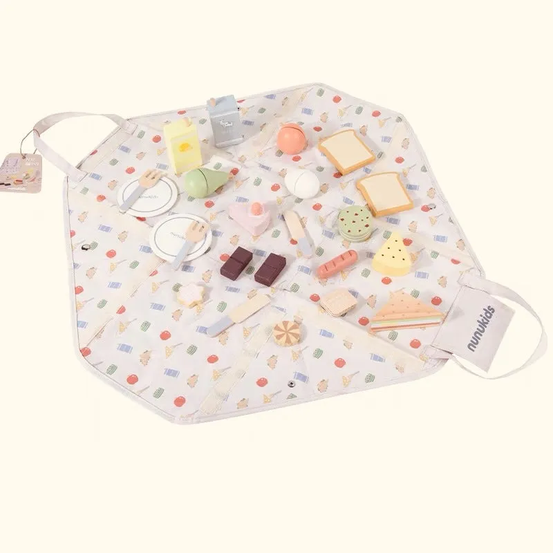 24 Pcs Wooden Picnic Pack Play Set
