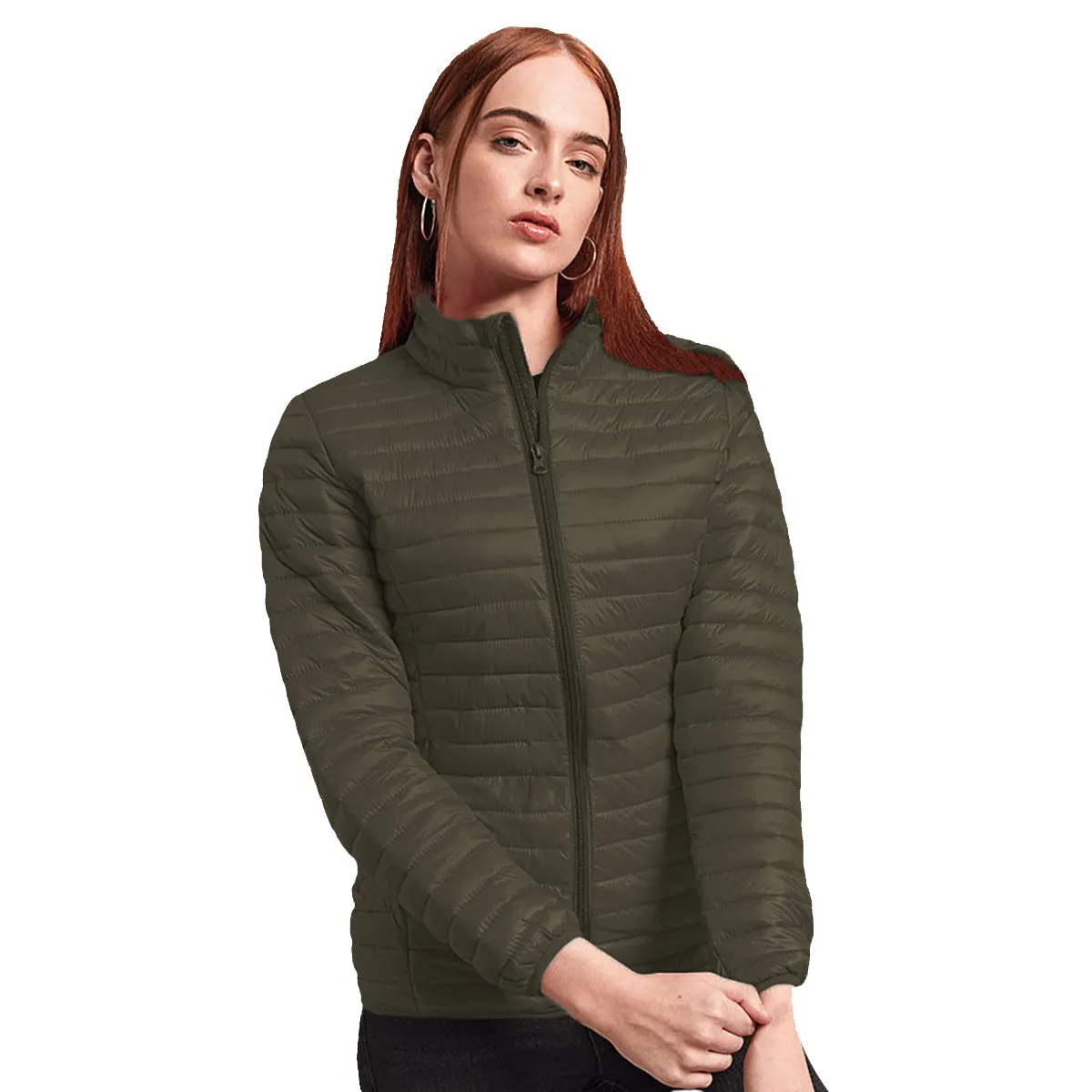 2786 Womens/Ladies Tribe Hooded Fineline Padded Jacket