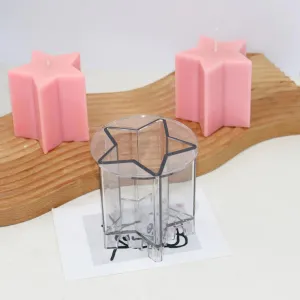 3D Five Pointed Star Polycarbonate Candle Mold DIY Home Decoration Art Fun Craft