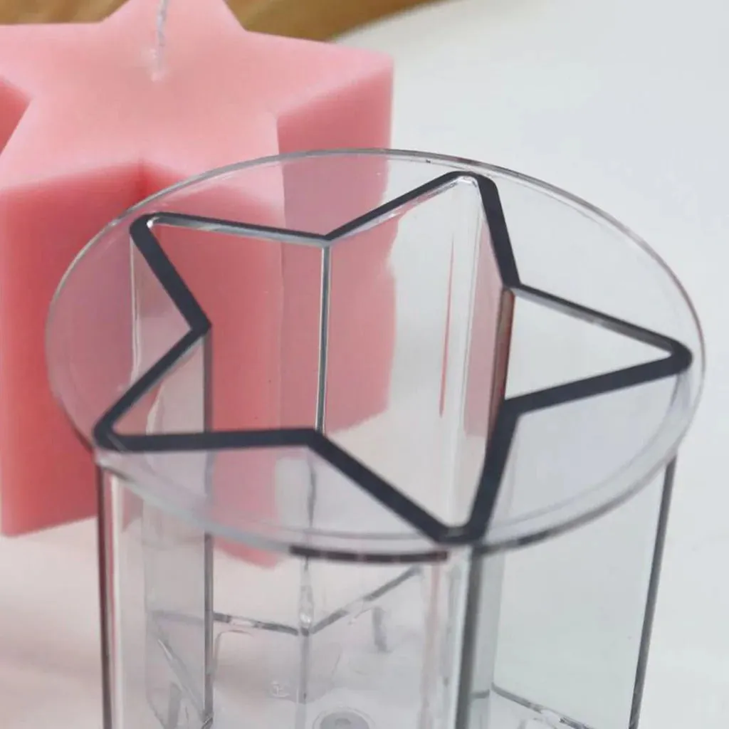 3D Five Pointed Star Polycarbonate Candle Mold DIY Home Decoration Art Fun Craft