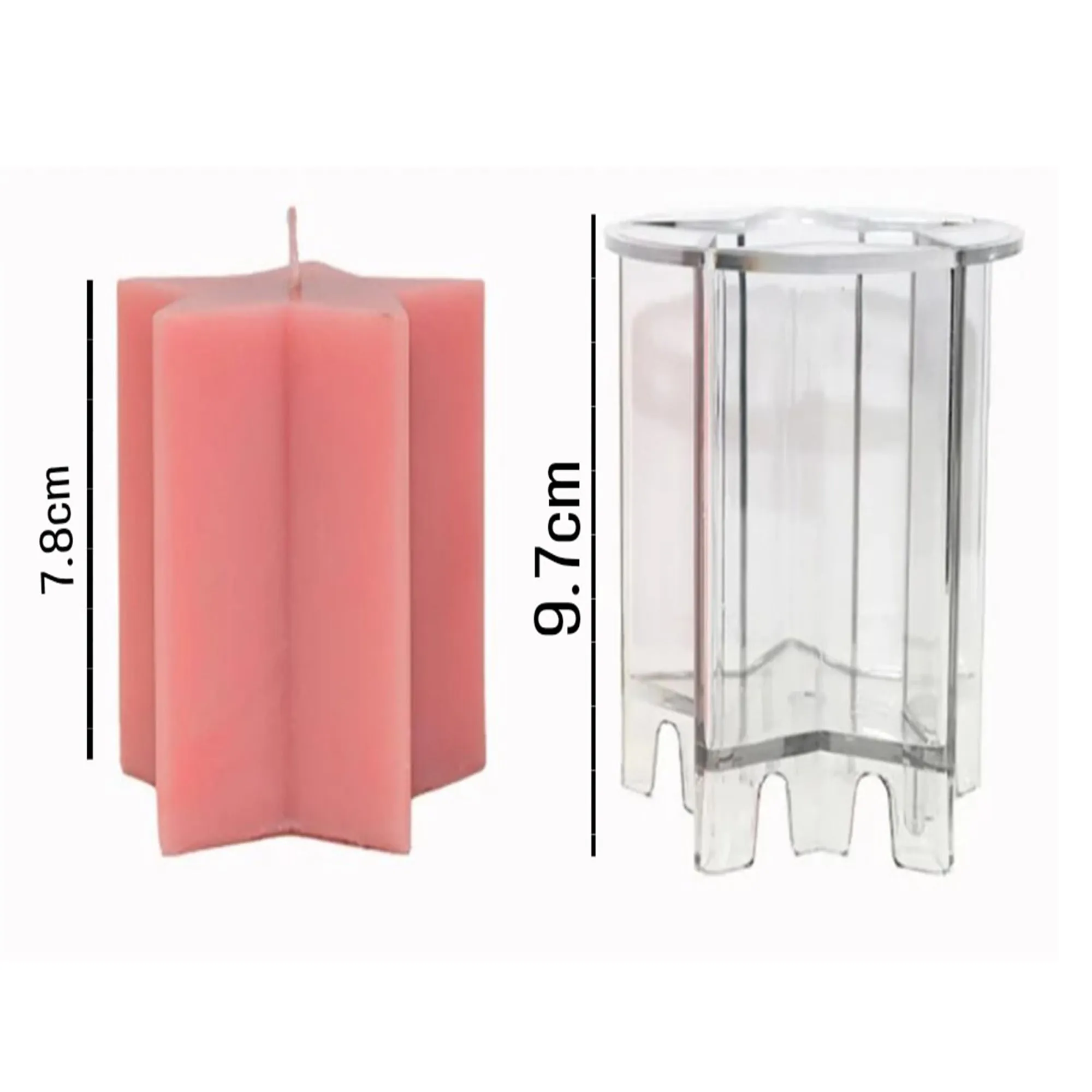 3D Five Pointed Star Polycarbonate Candle Mold DIY Home Decoration Art Fun Craft