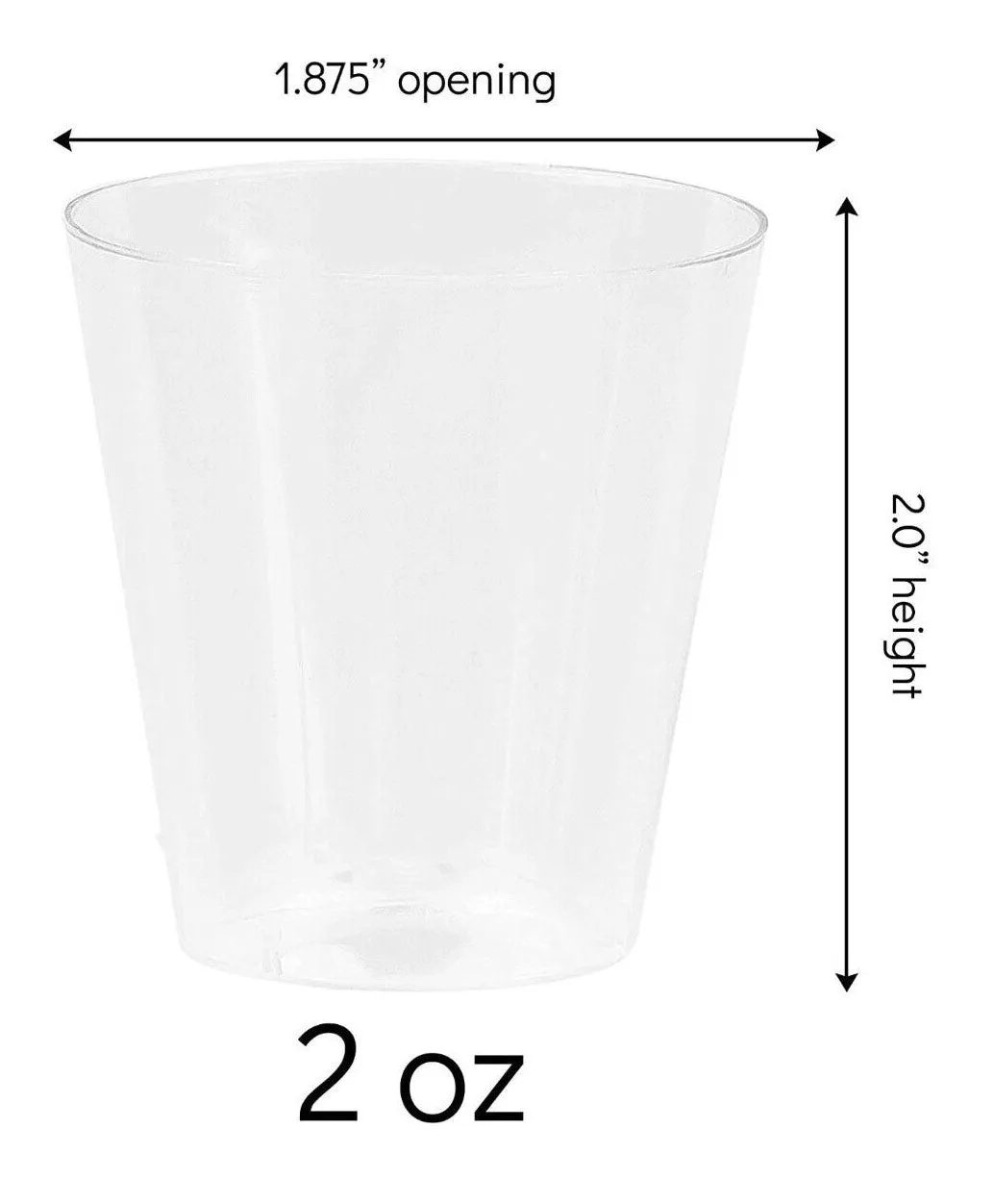 48 PCS Clear Shot Glasses Plastic Disposable Cups Wine Party Catering Bar 2oz