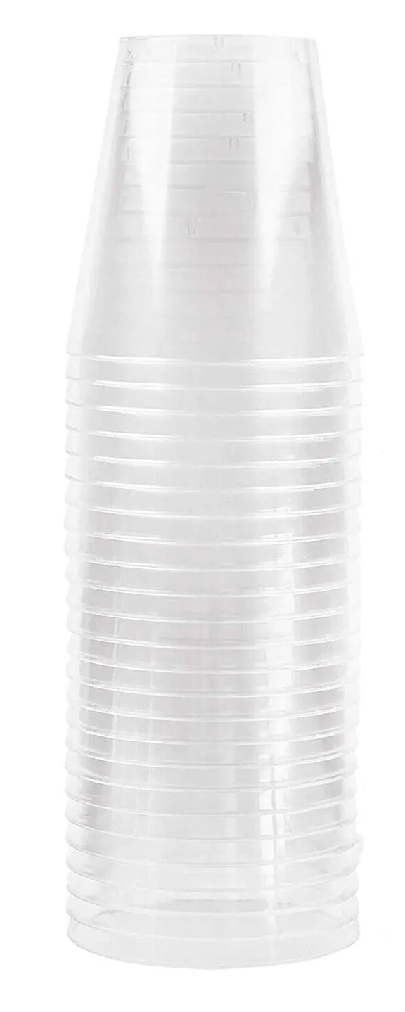 48 PCS Clear Shot Glasses Plastic Disposable Cups Wine Party Catering Bar 2oz