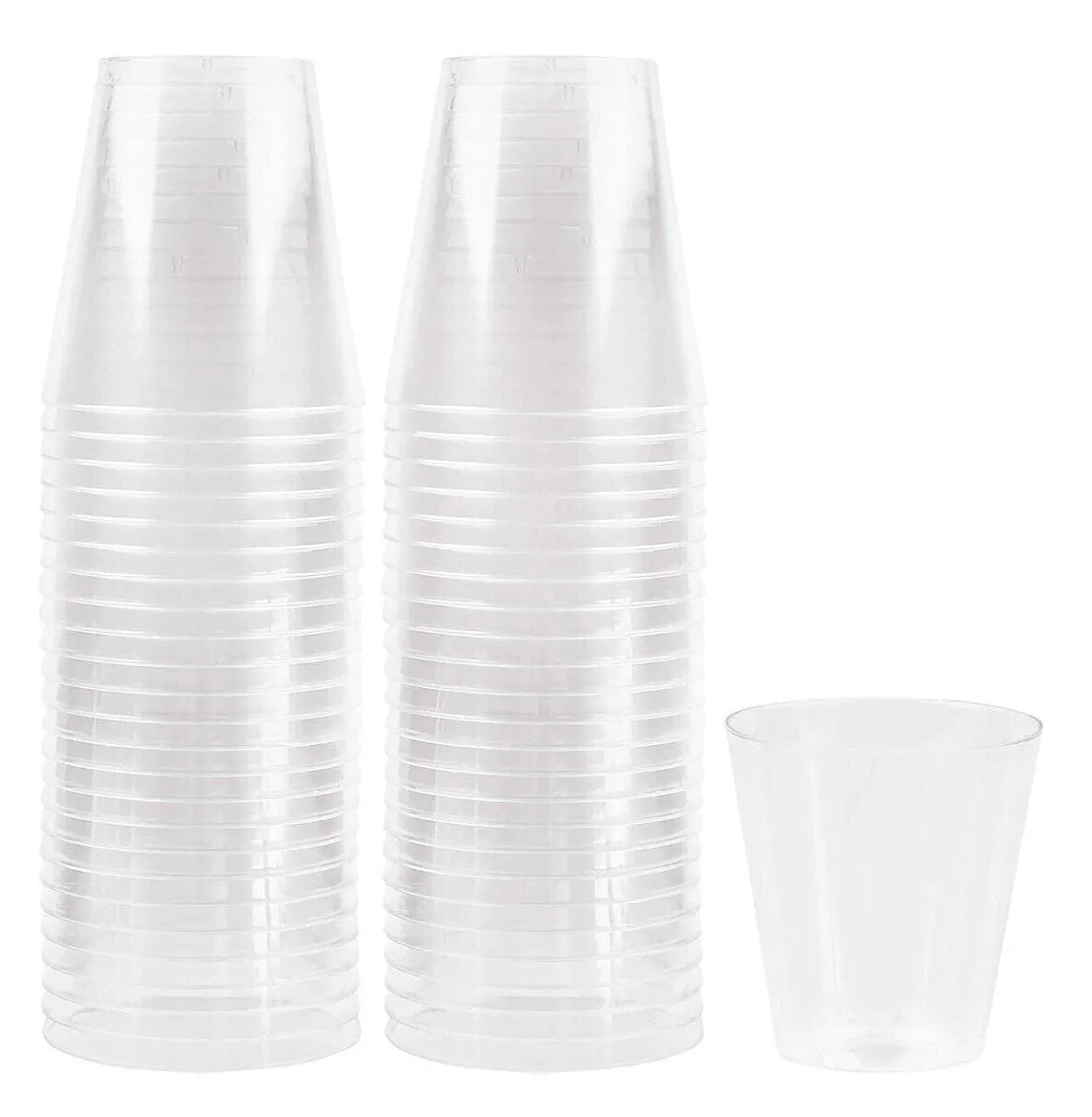 48 PCS Clear Shot Glasses Plastic Disposable Cups Wine Party Catering Bar 2oz