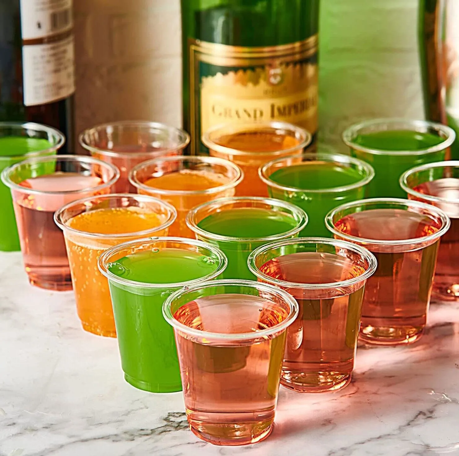 48 PCS Clear Shot Glasses Plastic Disposable Cups Wine Party Catering Bar 2oz