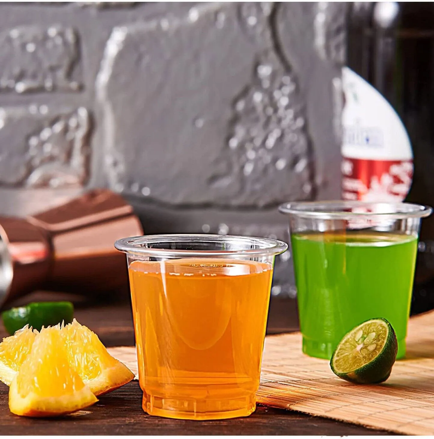 48 PCS Clear Shot Glasses Plastic Disposable Cups Wine Party Catering Bar 2oz