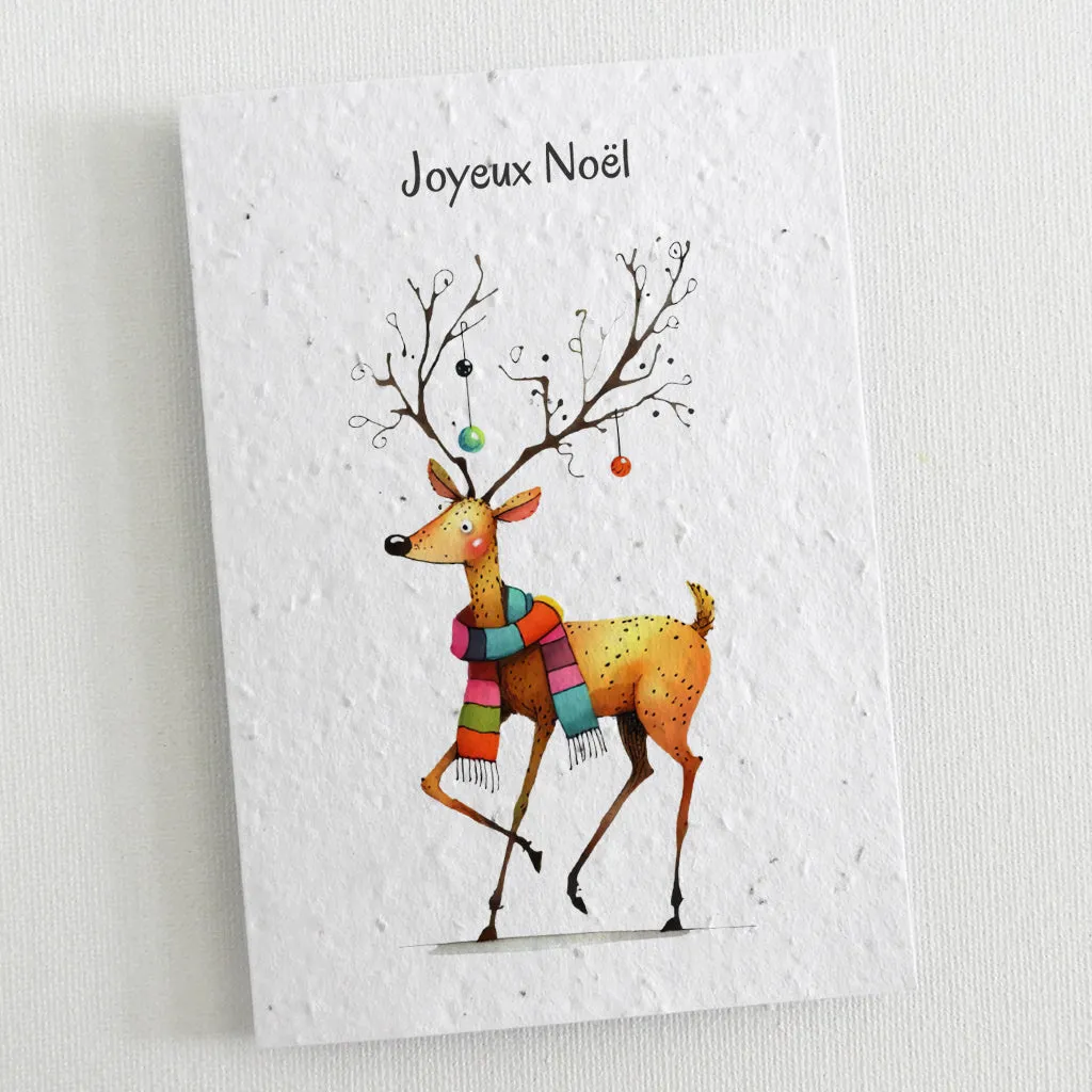 6 Plantable Christmas Cards - Reindeer