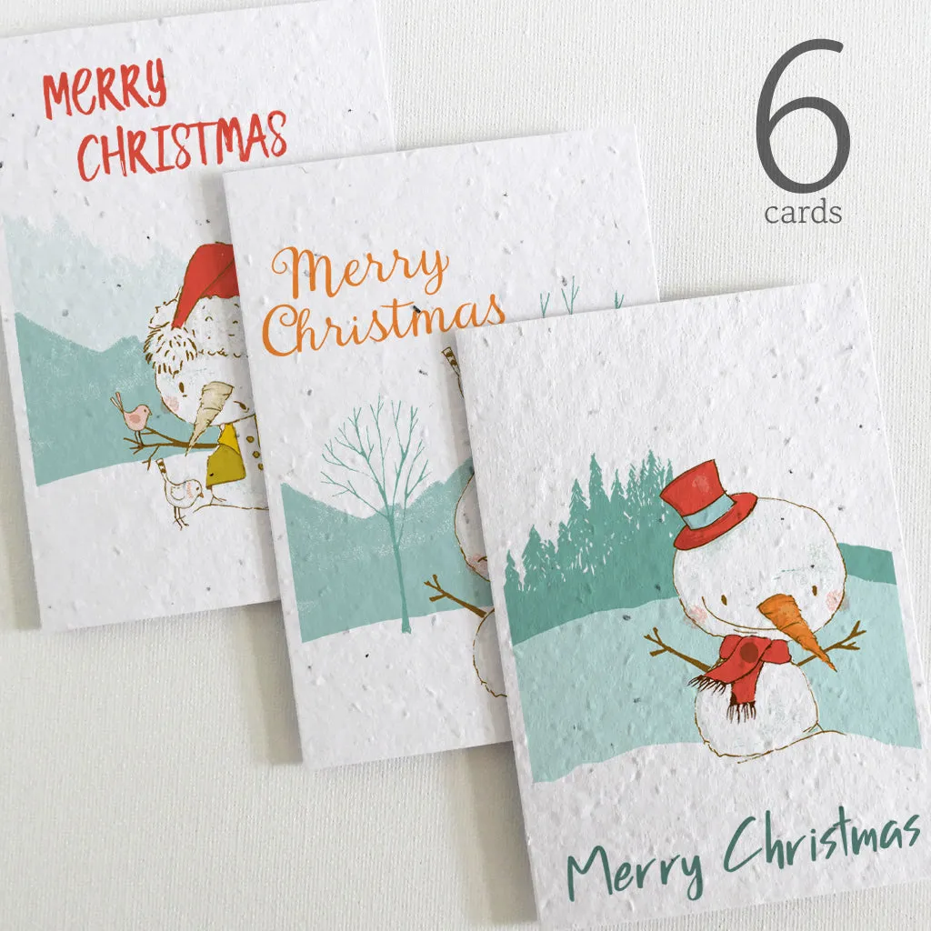 6 Plantable Christmas Cards - The Snowmen