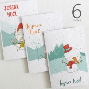 6 Plantable Christmas Cards - The Snowmen