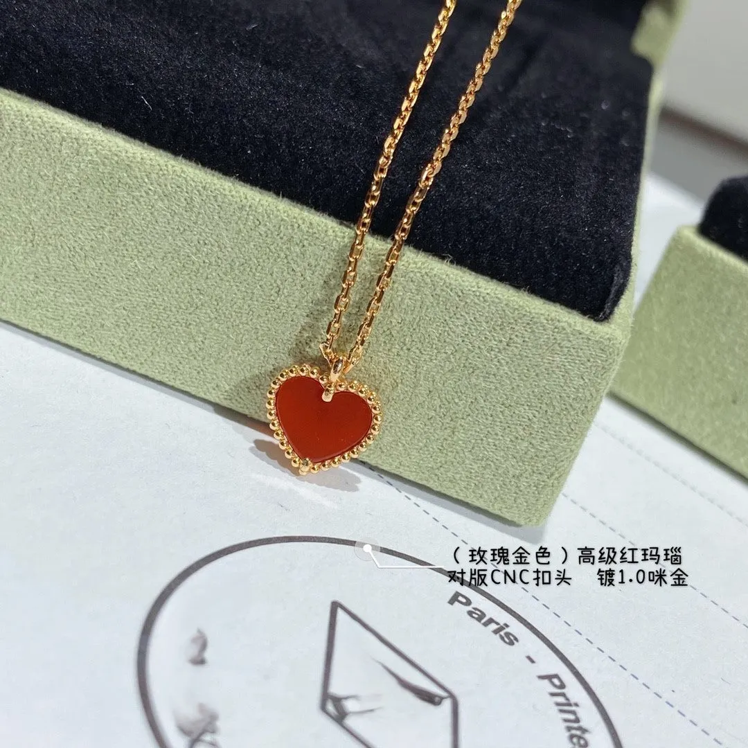 Advanced Red Agate Heart shaped Love Necklace bracelet ML2412241