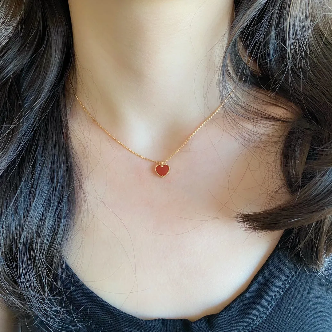 Advanced Red Agate Heart shaped Love Necklace bracelet ML2412241