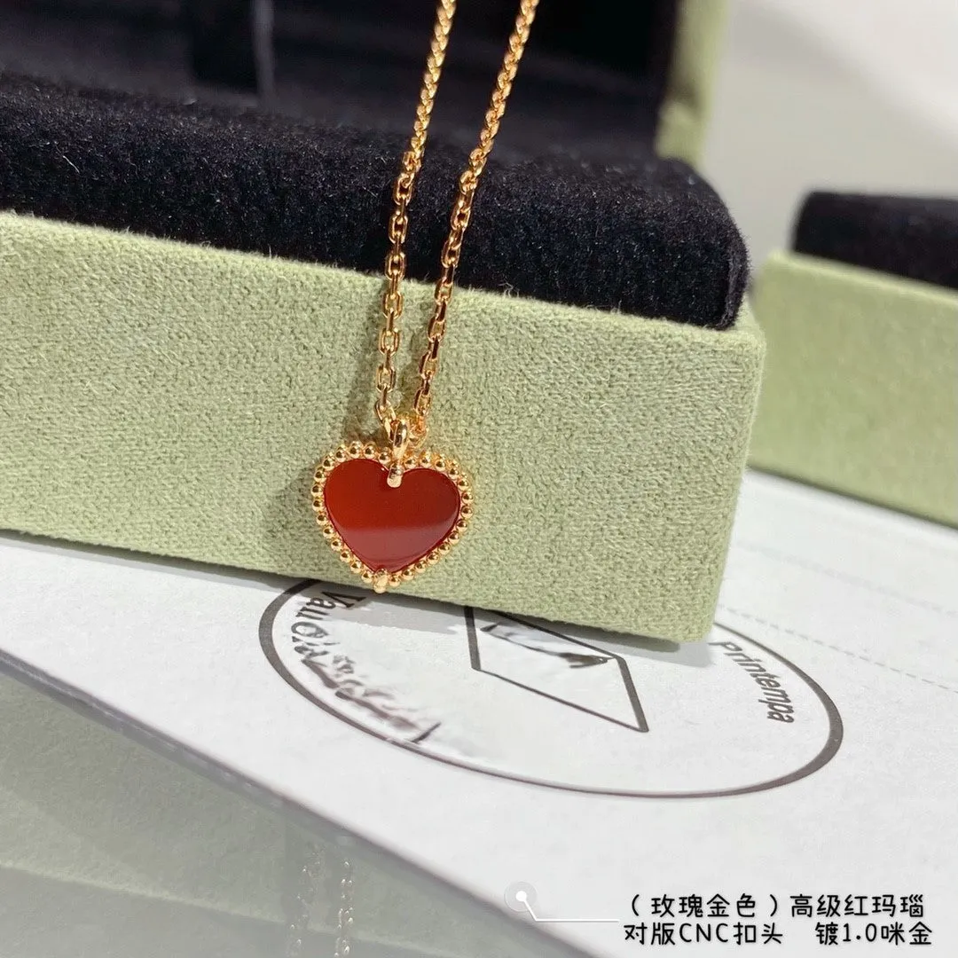 Advanced Red Agate Heart shaped Love Necklace bracelet ML2412241