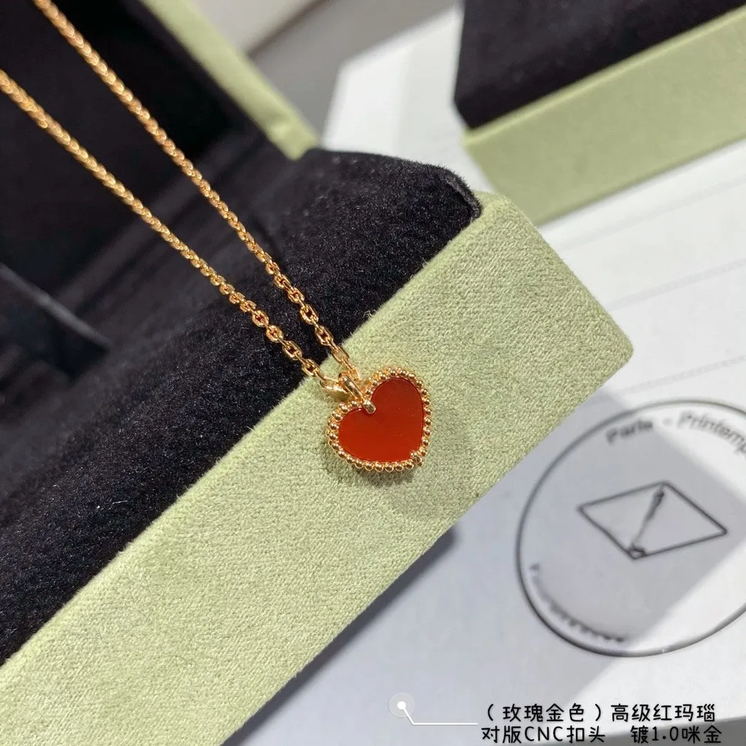 Advanced Red Agate Heart shaped Love Necklace bracelet ML2412241