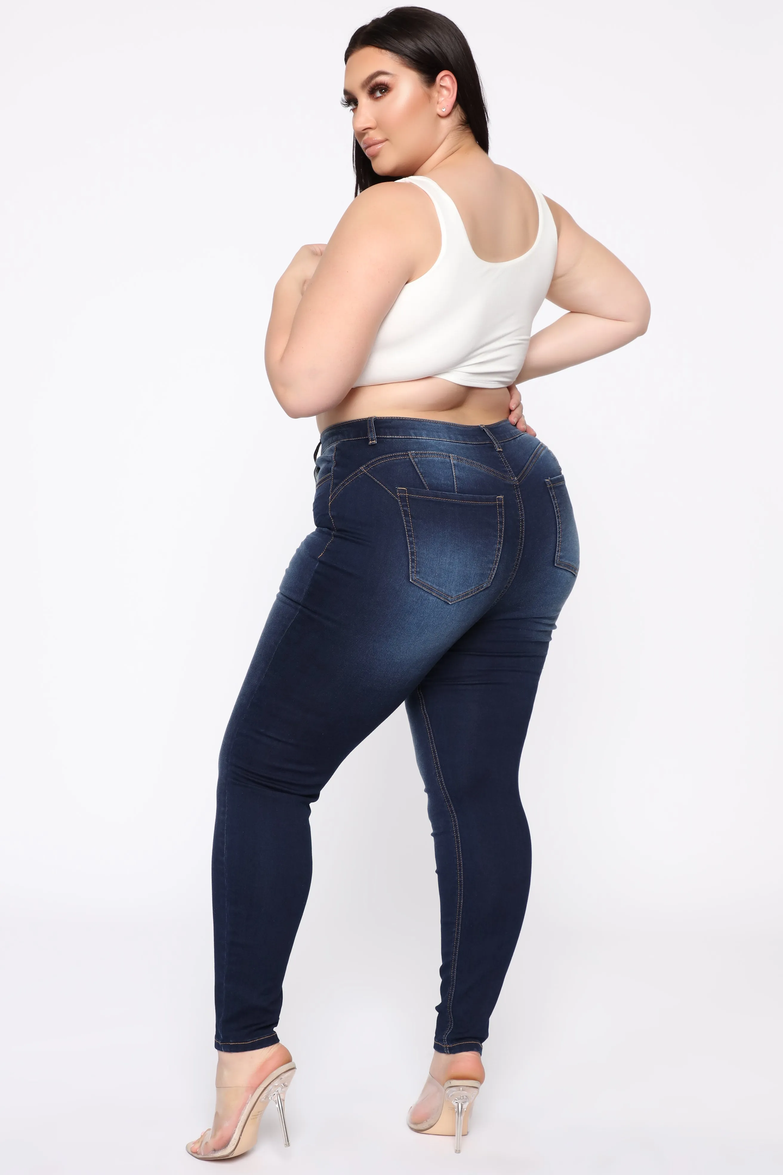 Alexa II High Rise Skinny Jeans - Dark Denim