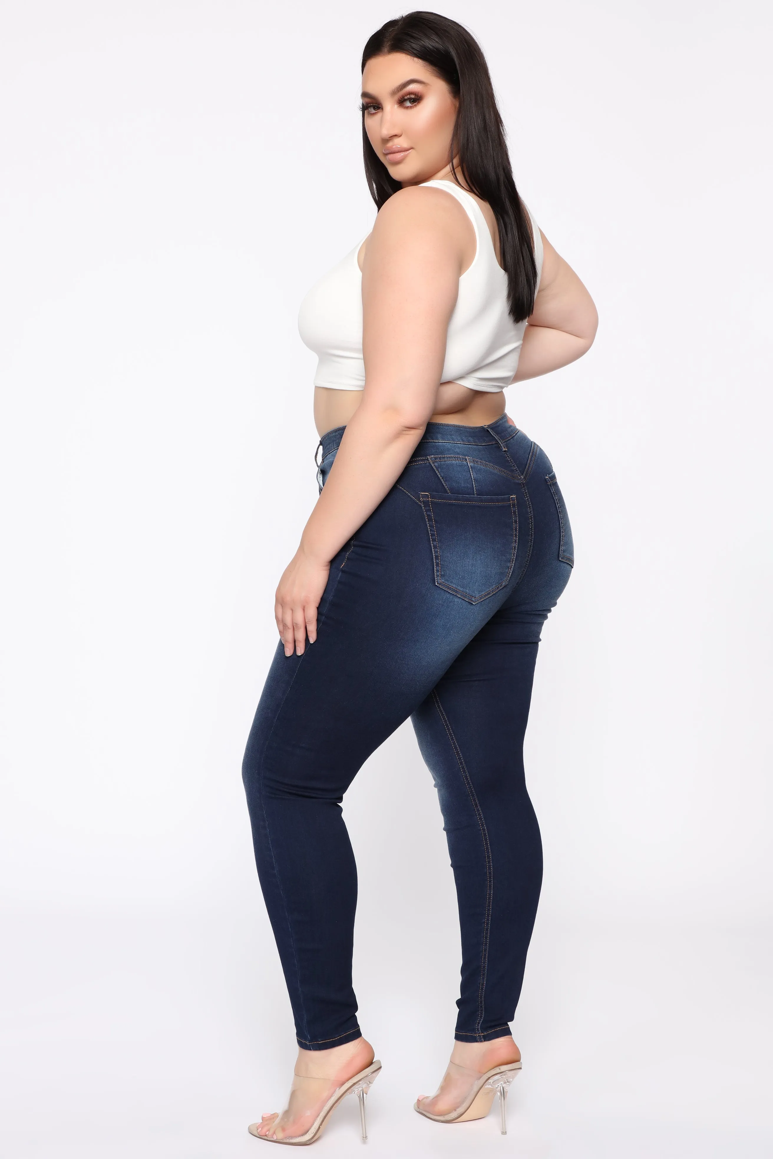 Alexa II High Rise Skinny Jeans - Dark Denim