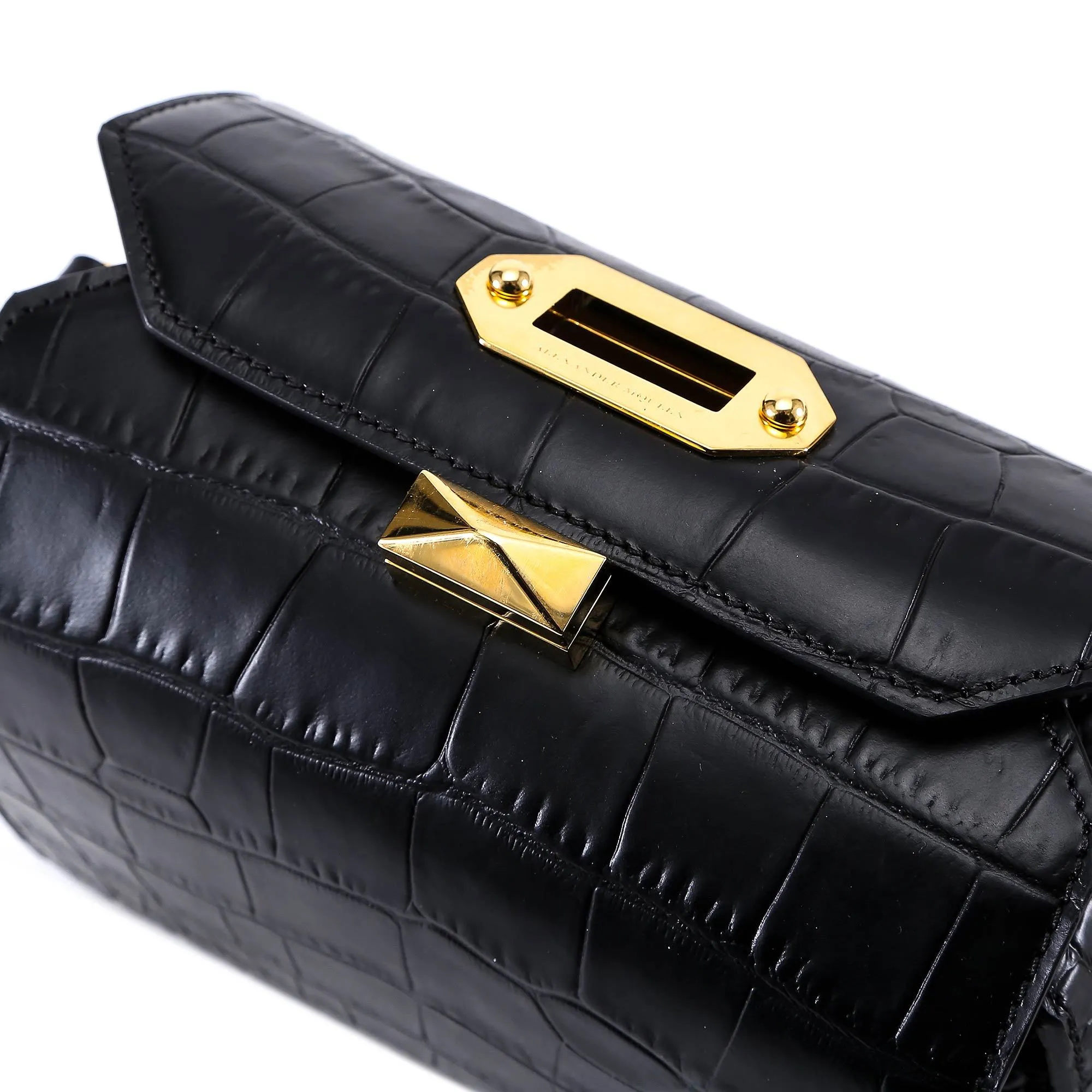 Alexander McQueen Croc Embossed Box Bag