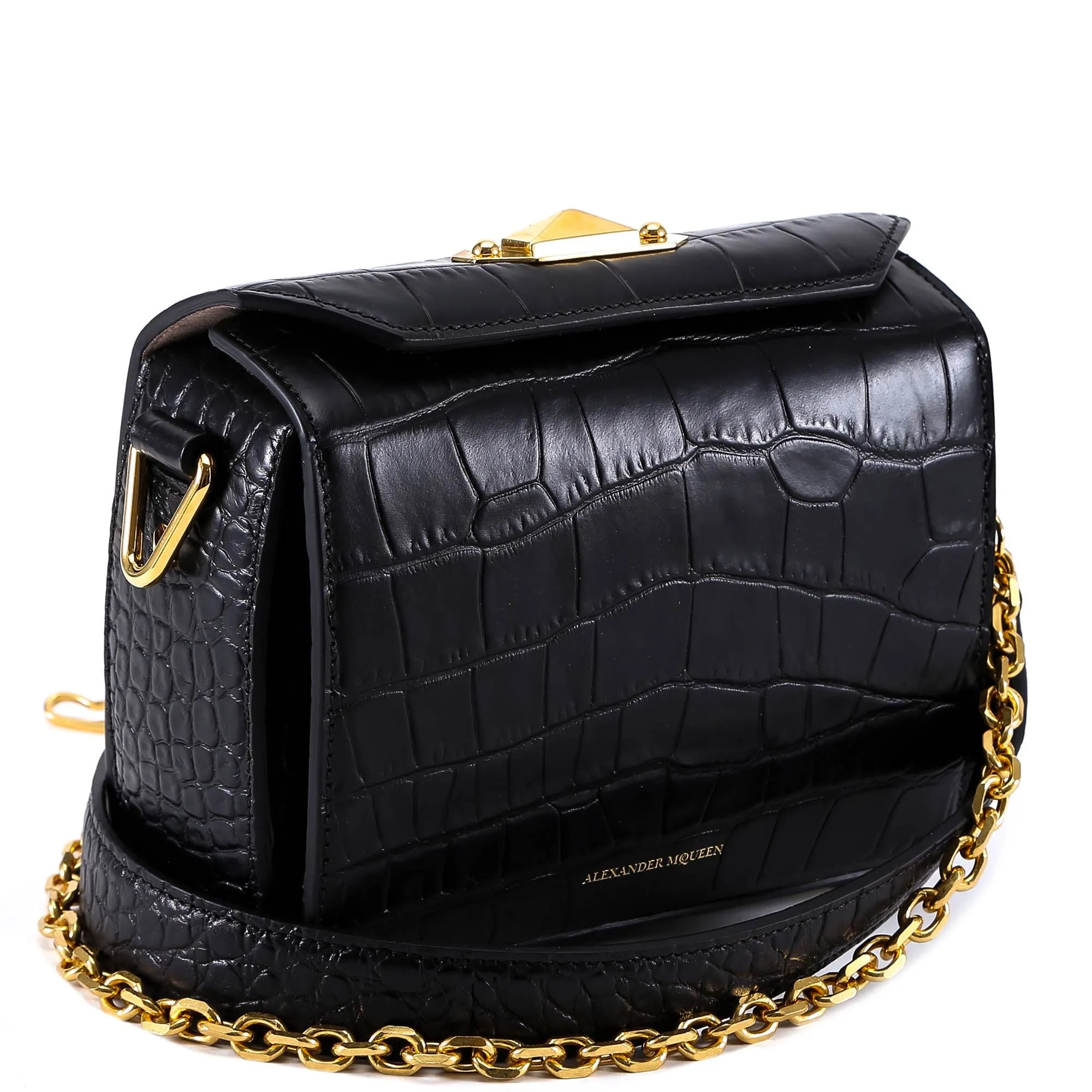Alexander McQueen Croc Embossed Box Bag