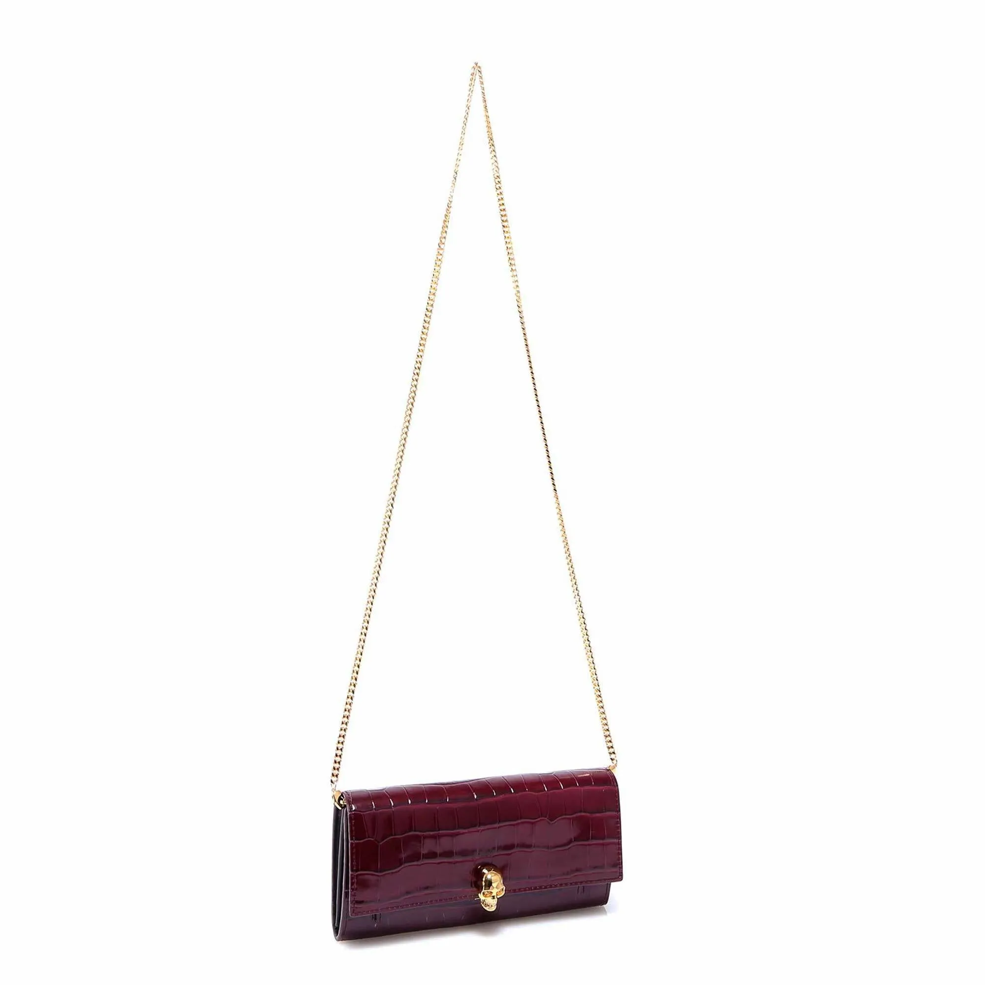 Alexander McQueen Embossed Skull Shoulder Bag