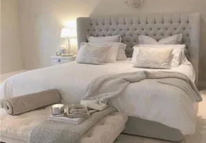 Aliyah Luxurious Chesterfield Wingback Bed Frame