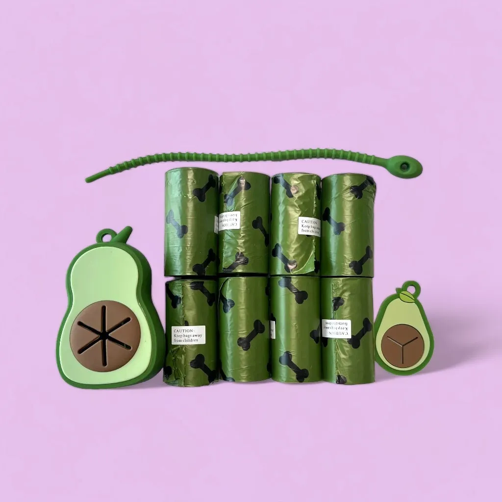 All In One Avocado Poop Bag Set
