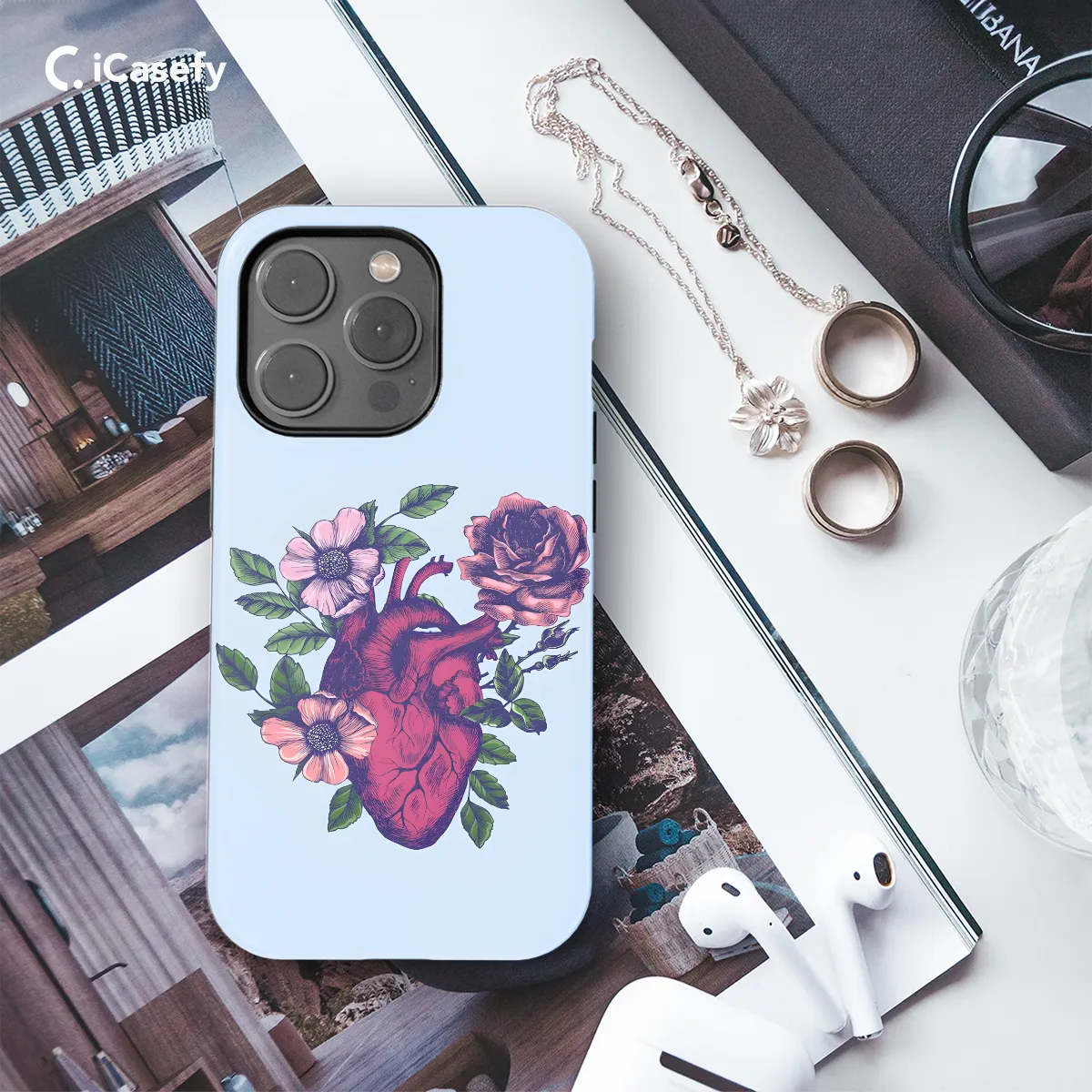 Anatomy Lovely Heart Flower Phone Case iPhone Samsung Pixel & More 242