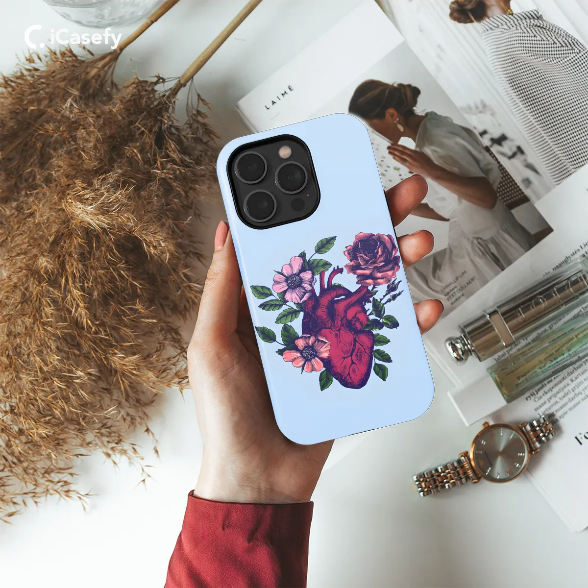 Anatomy Lovely Heart Flower Phone Case iPhone Samsung Pixel & More 242