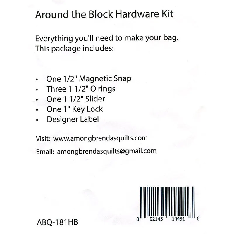 Around the Block Bag Hardware Kit - Brass