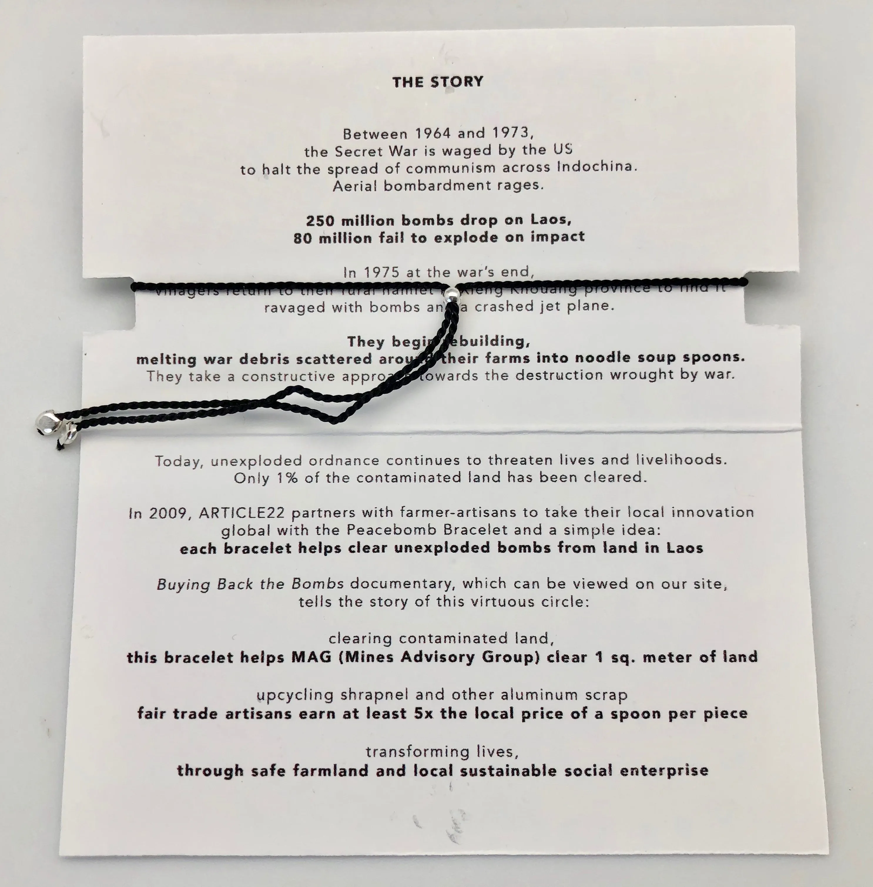 Article 22 Peace Bomb Mantra Bracelet - Peace is a State of Being