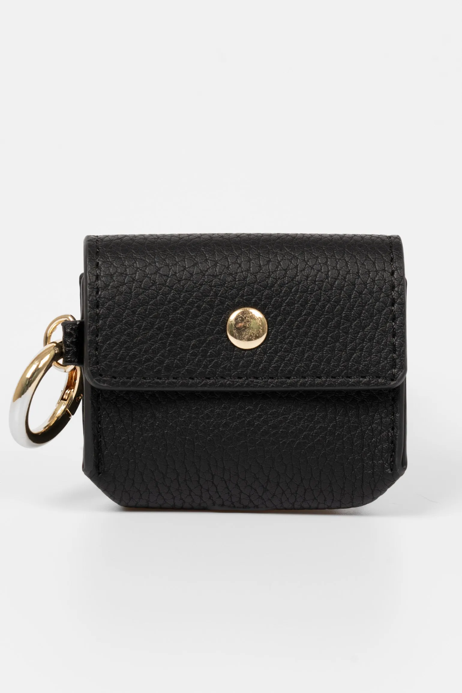 Asher Wireless Earbuds Case - Black, Faux Leather