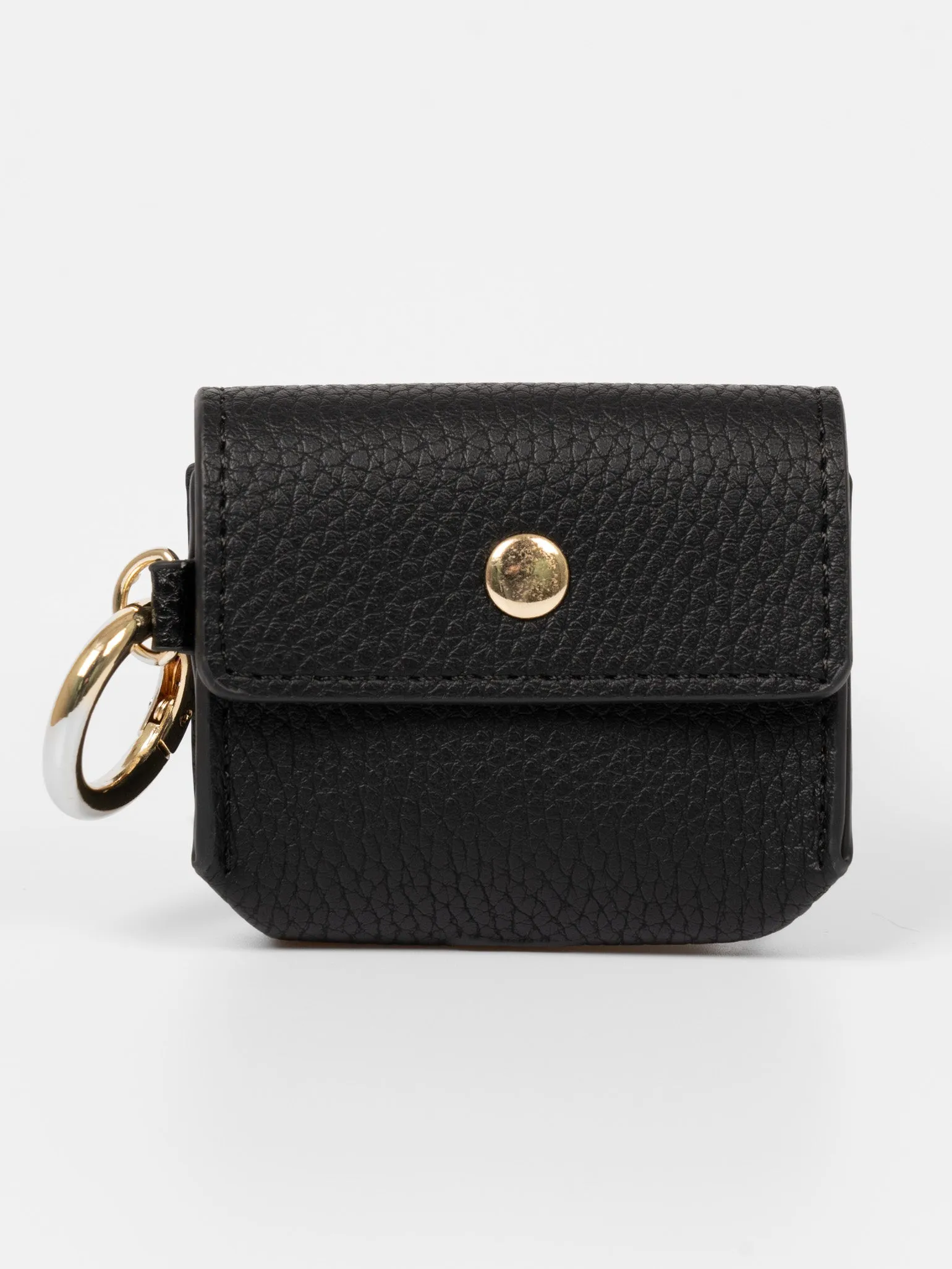 Asher Wireless Earbuds Case - Black, Faux Leather