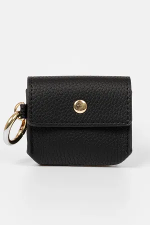 Asher Wireless Earbuds Case - Black, Faux Leather