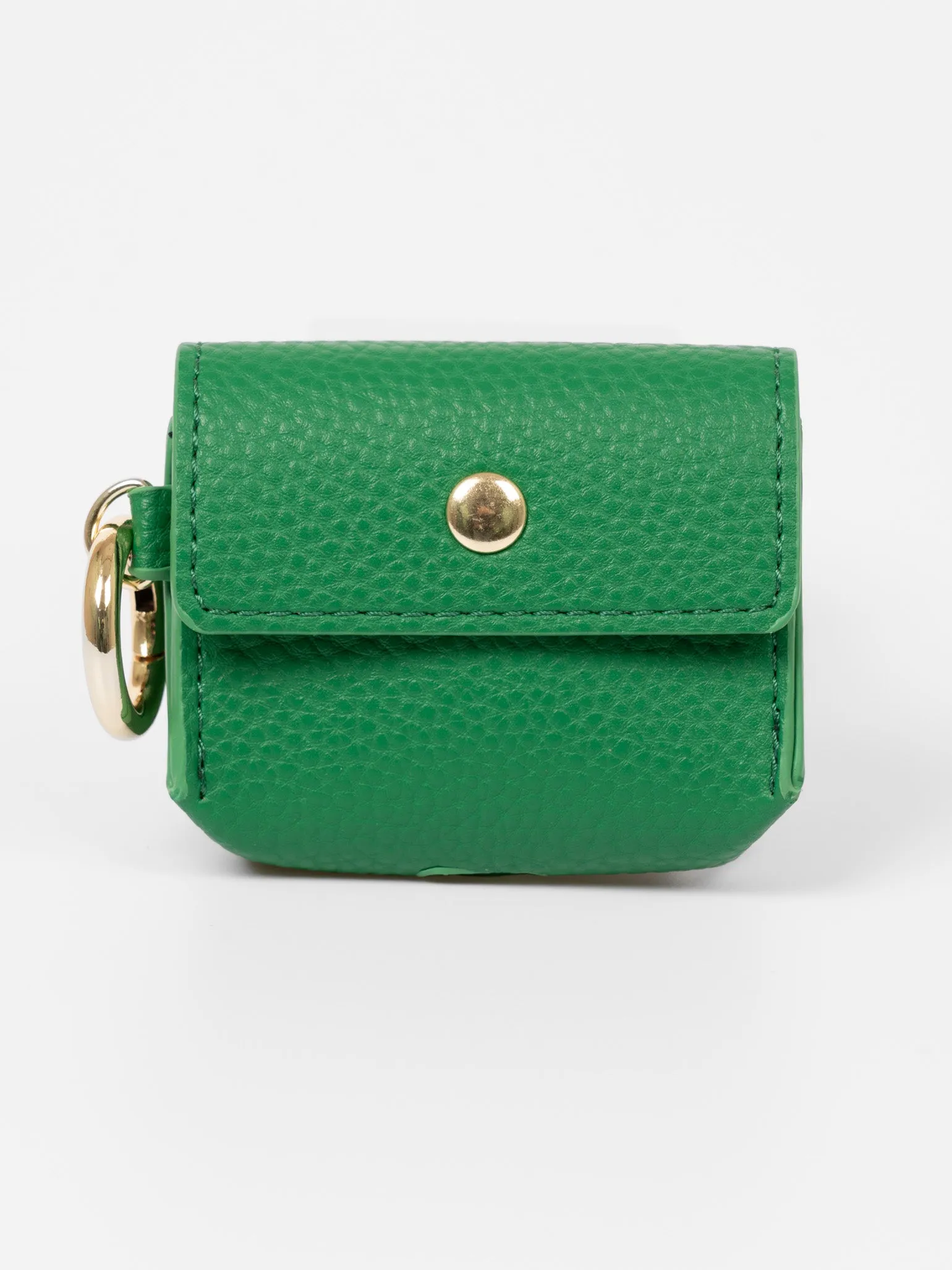 Asher Wireless Earbuds Case - Green, Faux Leather