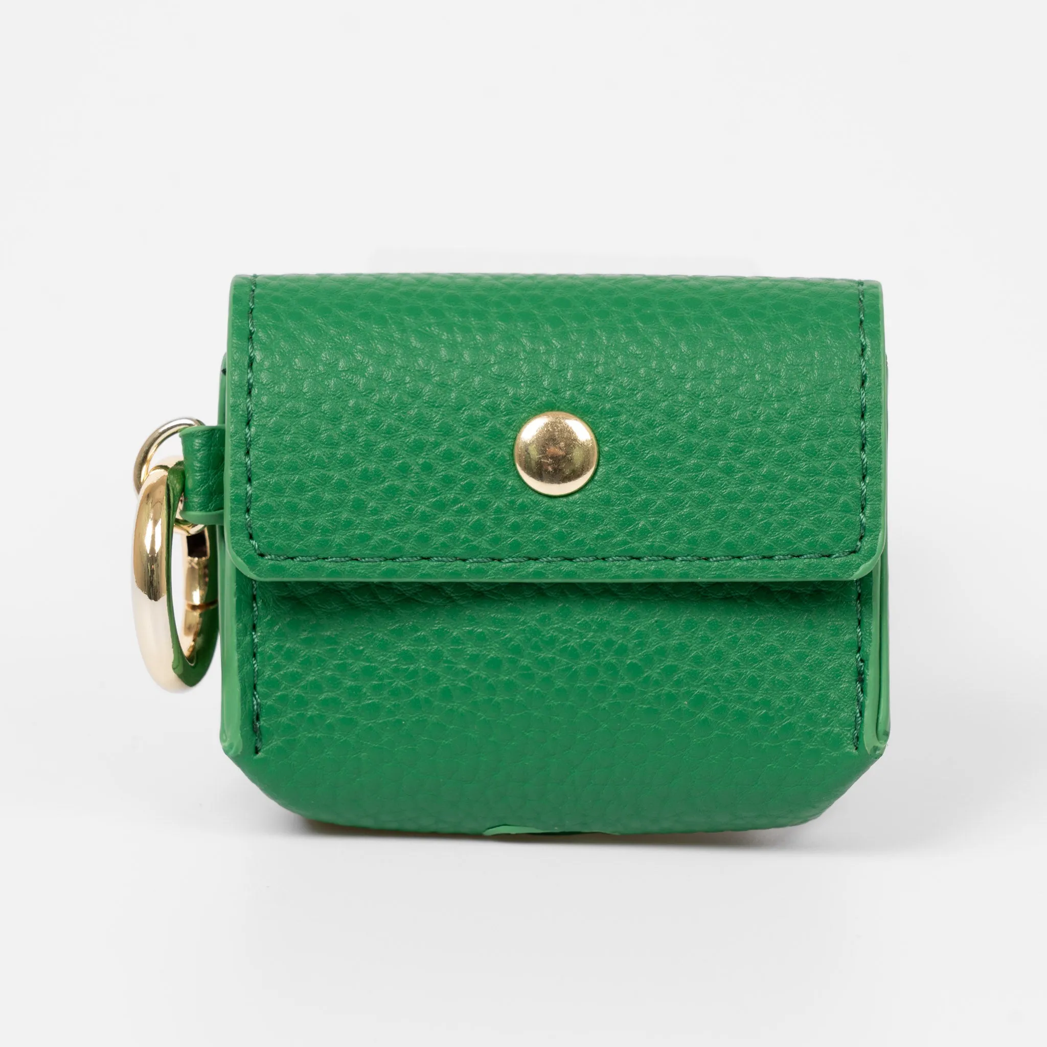 Asher Wireless Earbuds Case - Green, Faux Leather