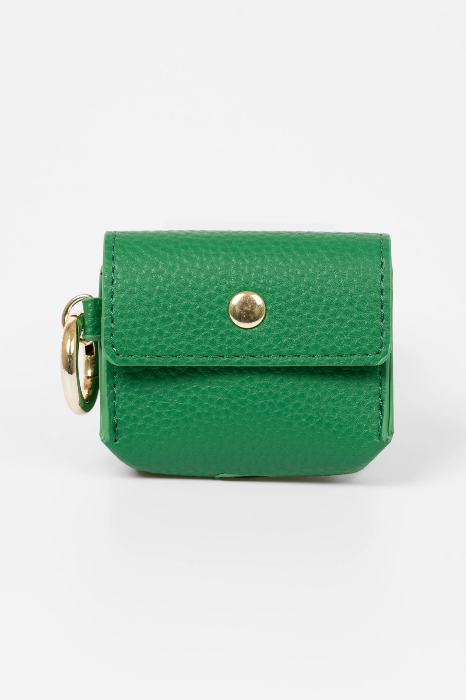 Asher Wireless Earbuds Case - Green, Faux Leather