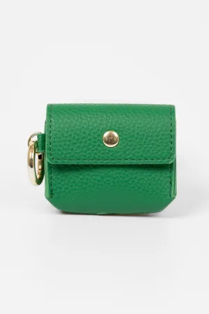 Asher Wireless Earbuds Case - Green, Faux Leather
