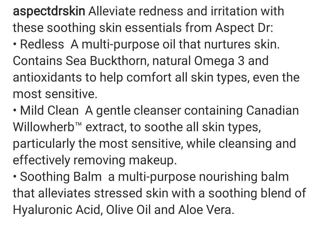 ASPECT DR Redless Sensitive Skin Trio