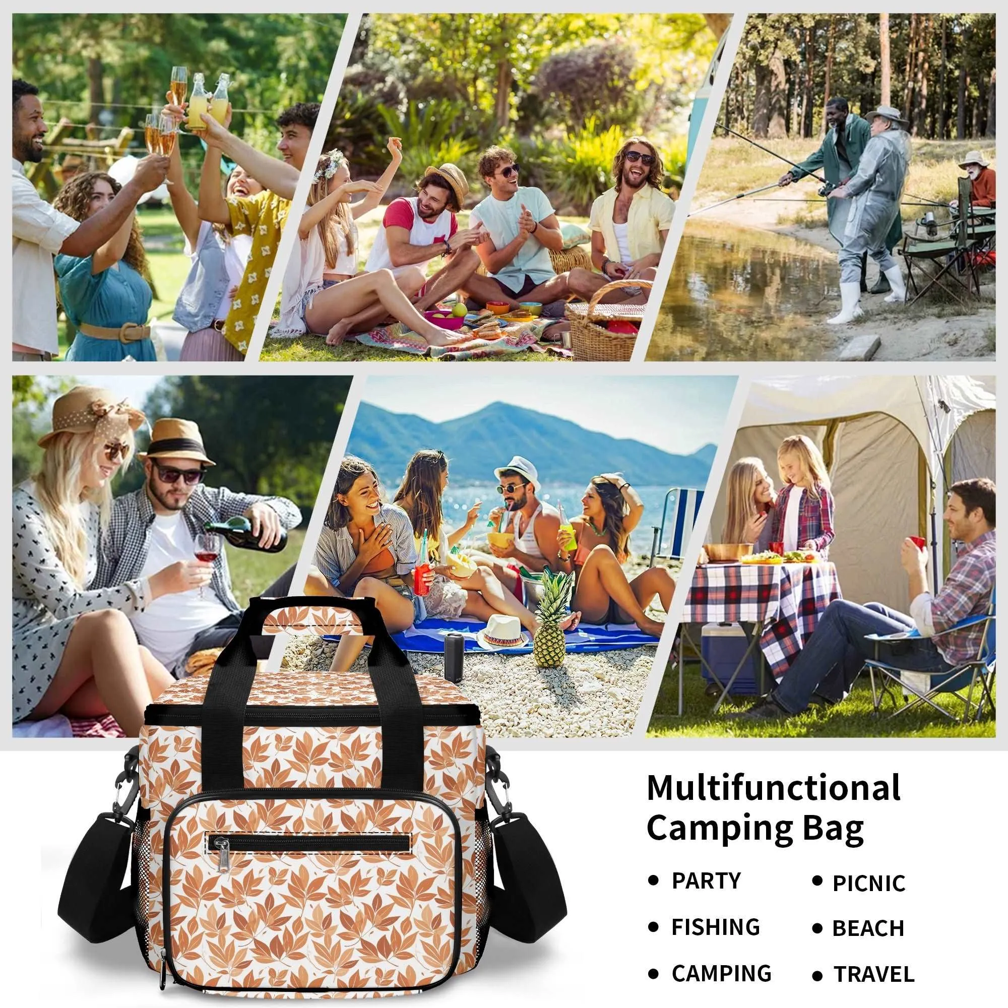 Autumn Leaves Insulated Leakproof Cooler Bag Lunch Box