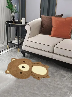 Baby Bear Design Tufted Woolen Rug | 3.2x1.3 ft