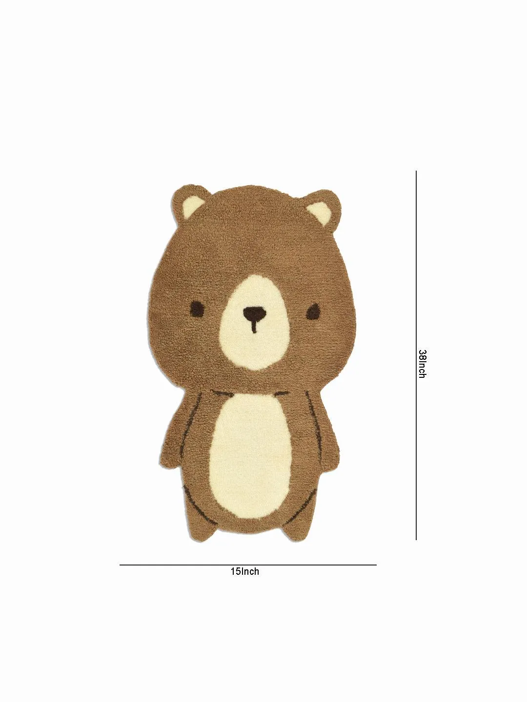 Baby Bear Design Tufted Woolen Rug | 3.2x1.3 ft