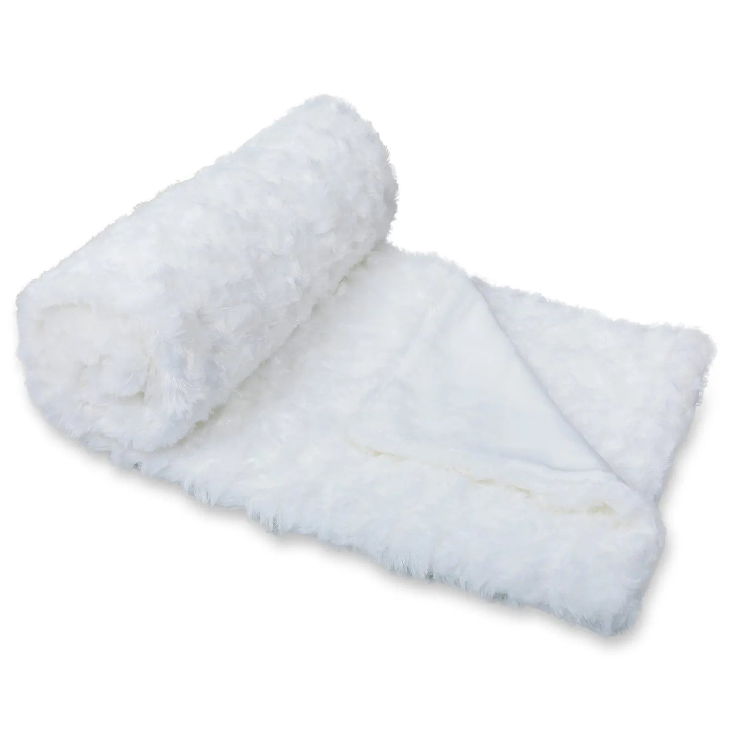 Baby Moo Swirl Fur Luxurious Blanket - White
