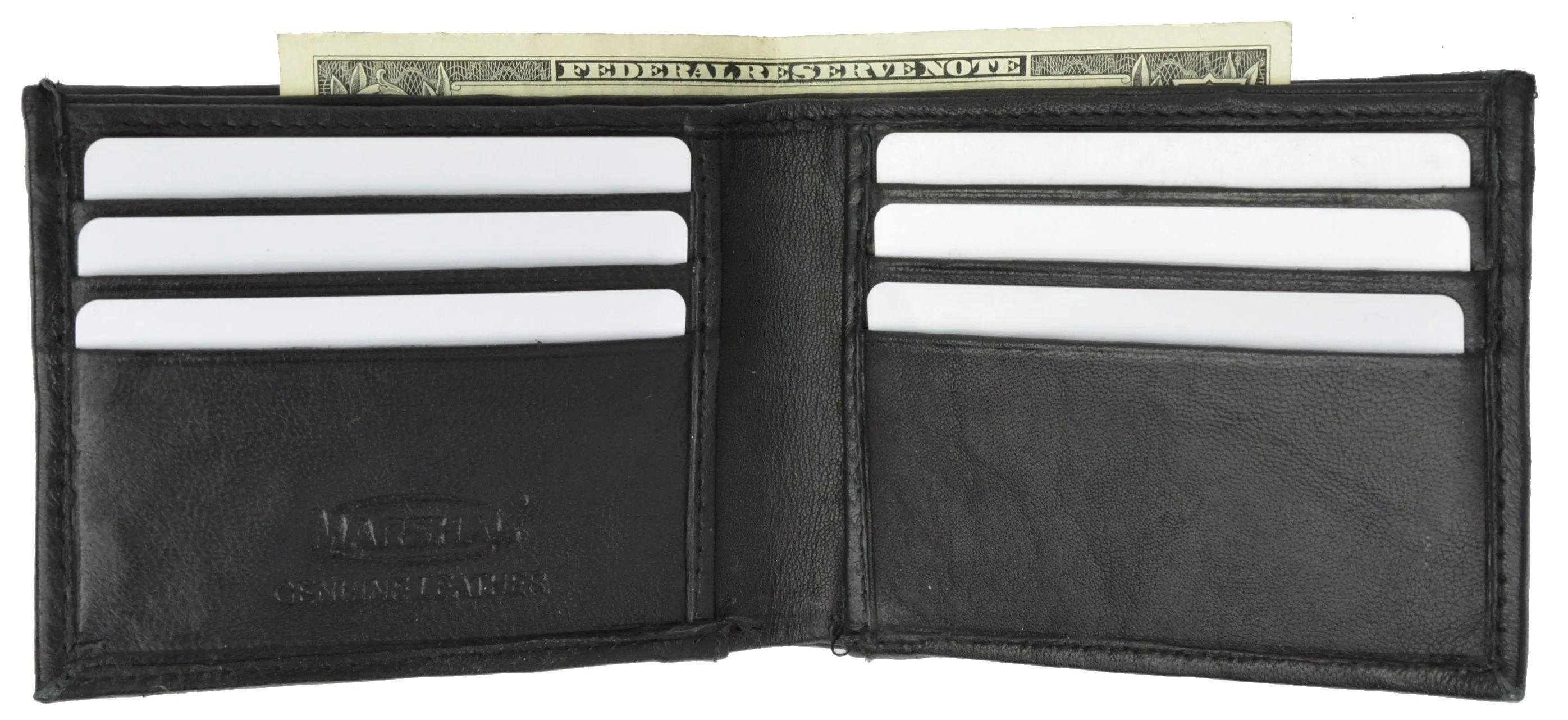 Bifold Men's Premium Leather Credit Card Holder Wallet with Outside ID P1358