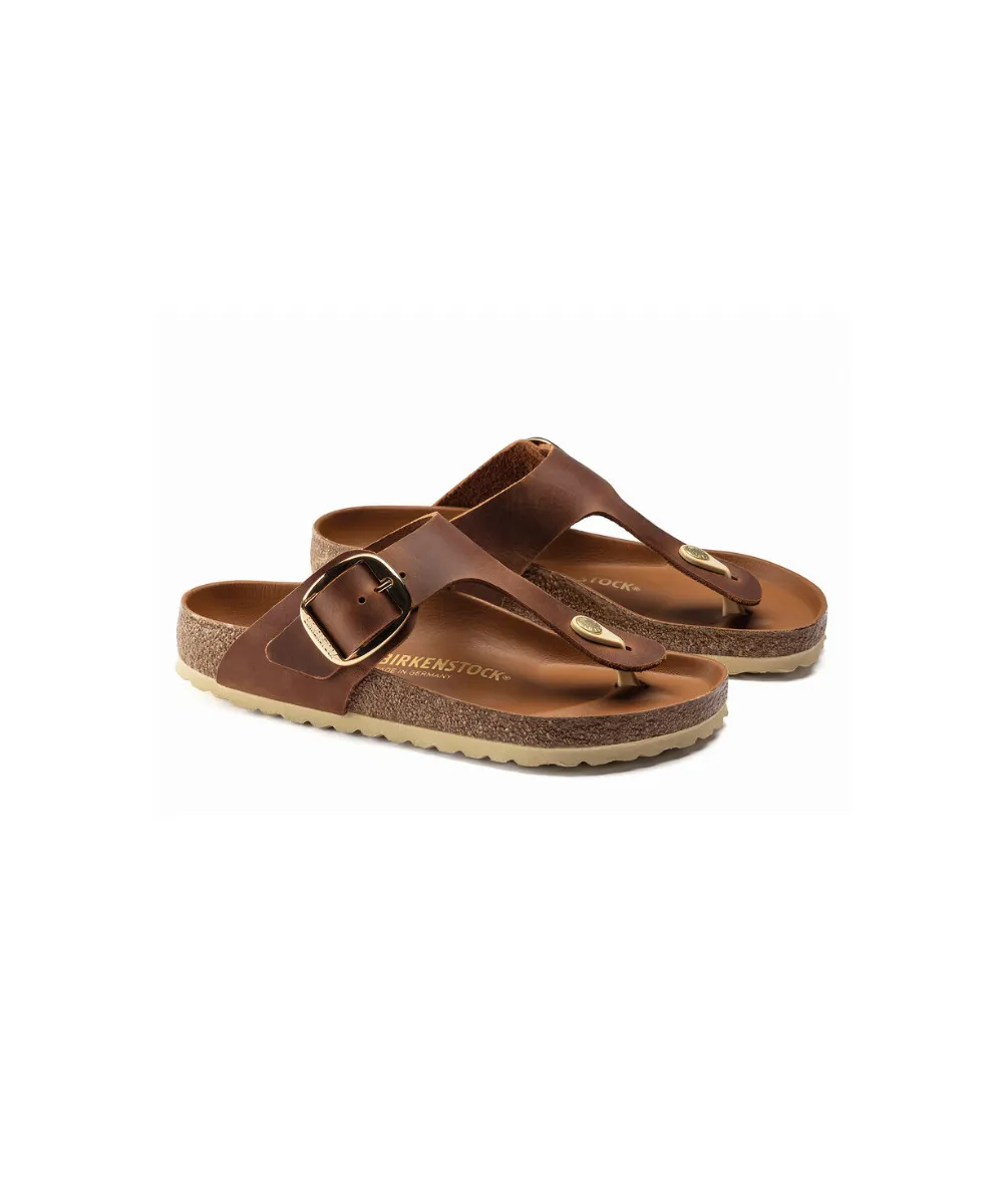 BIRKENSTOCK GIZEH BIG BUCKLE REGULAR FIT IN COGNAC