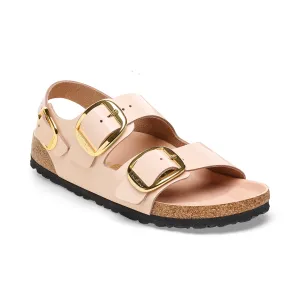 Birkenstock Milano Big Buckle Narrow Backstrap Sandal (Women) - High Shine New Beige Leather